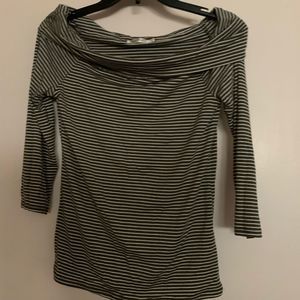 Army green and white off the shoulder top